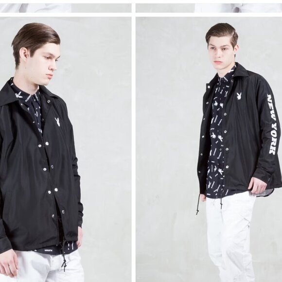 JOYRICH PLAY BOY COACH JACKET  - BLACK SIZE MEDIUM - Picture 2 of 12